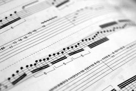 Closeup of a piece of music score (shallow DOF)の写真素材