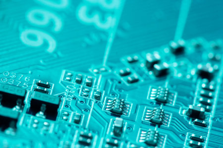 Electronics background in green
