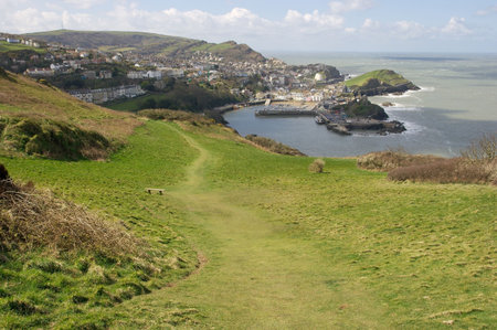 Coastal landscape with an old fishing town