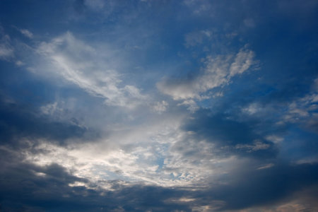 Dramatic, cloudy blue sky