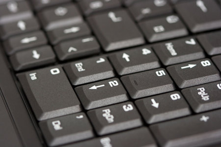 Closeup of the keyboard of a laptop