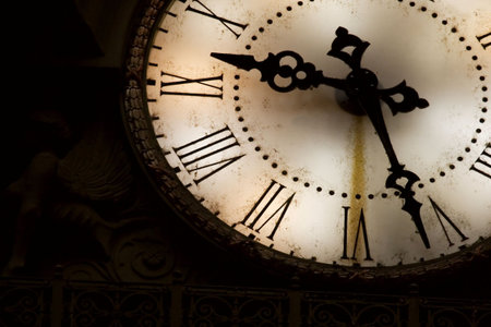 Old rusty clock face detail