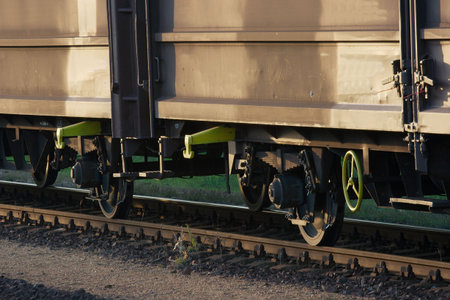 Freight wagons on the railway tracks