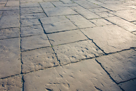 Old stone pavement in an urban areaの写真素材