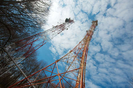 Old tall transmitter tower structuresの写真素材