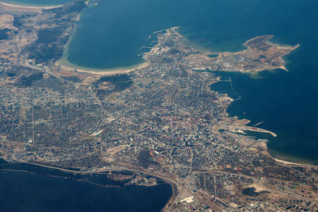Tallin, capital of Estonia from the airの写真素材