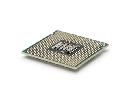 Computer processor isolated on whiteの写真素材