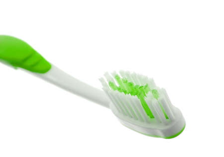 Toothbrush closeup on white backgroundの写真素材
