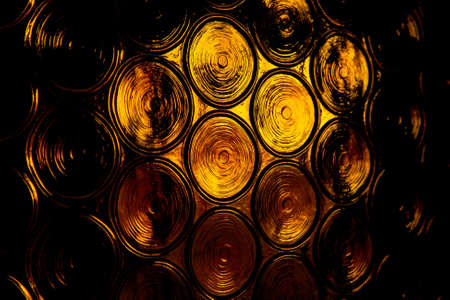Circular decoration of a glass surfaceの写真素材