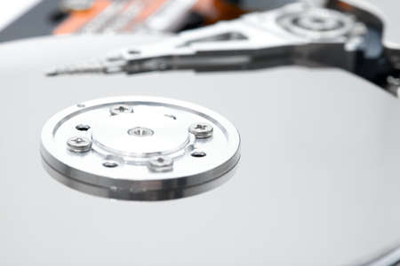 Internal of a computer hard disk driveの写真素材