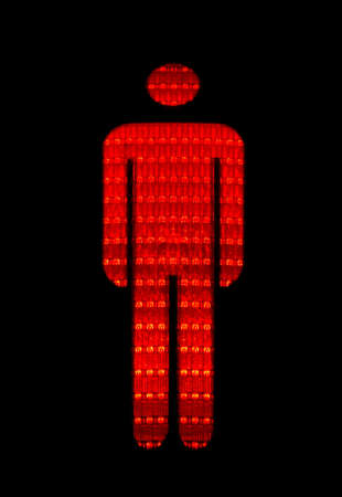 Figure of a red pedestrian traffic lightの写真素材