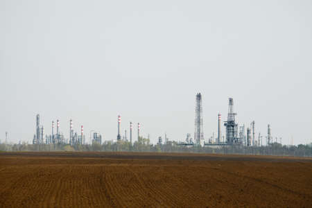 Oil refinery structuresの写真素材