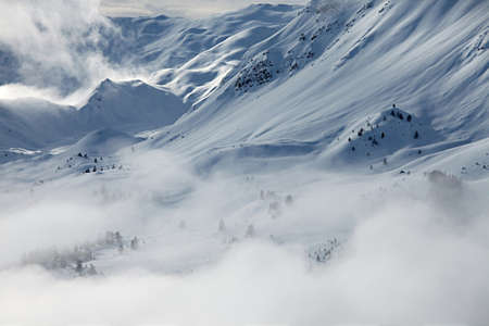Winter landscape in the mountainsの写真素材