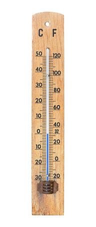 Thermometer isolated on white, showing 0 degrees