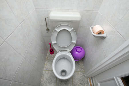 Indoor toilet in a houseの写真素材