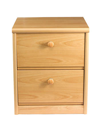 Small wooden cabinet isolated on white backgroundの写真素材