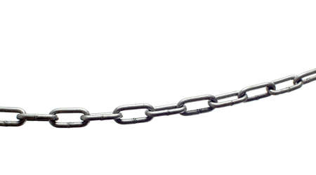 Metal chain isolated on white backgroundの写真素材
