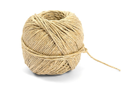 A clew of hemp string isolated on white