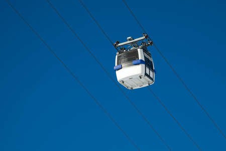 Cable car of a ski resortの写真素材