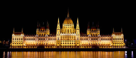 The Parliament building in Budapest, Hungary. High resolution panorama.の写真素材