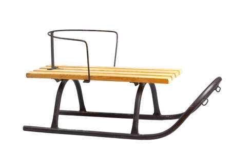 Old sledge isolated on whiteの写真素材