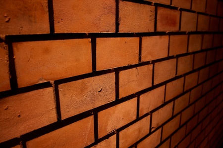 Simple brick wall at nightの写真素材