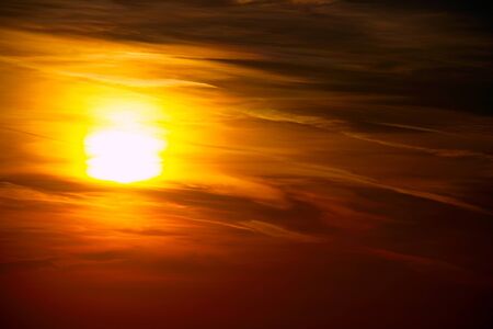 Sunset sky with warm colorsの写真素材