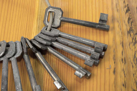 A bunch of old keysの写真素材