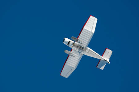 Small airplane suitable for landing on snowの写真素材