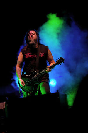 VIZOVICE - JULY 14: Finntroll live at Masters of Rock festival on July 14, 2011 in Vizovice, Czech Republic. Finntroll is folk metal band from Finland.のeditorial素材