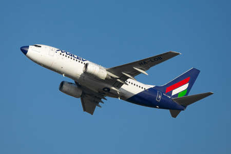 BUDAPEST, HUNGARY - OCTOBER 02: Malev Hungarian Airlines Boeing 737 taking off October,02 2011. Malev ceased all flying activity on 3 February 2012, after 66 years of service 
のeditorial素材