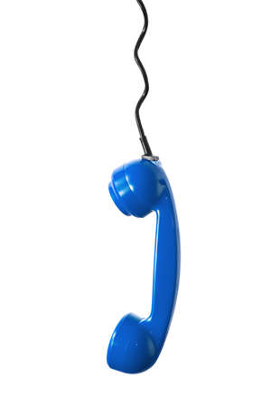 Receiver hanging by it's cableの写真素材
