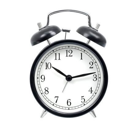 Classic alarm clock isolated on white