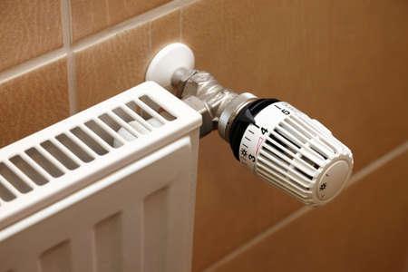 Closeup of a heating radiatorの写真素材