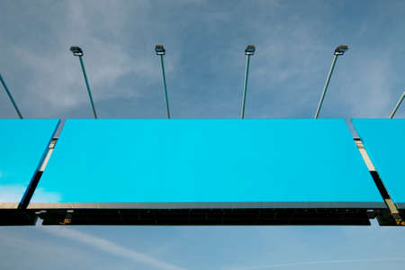 Blank signboard over a highwayの写真素材
