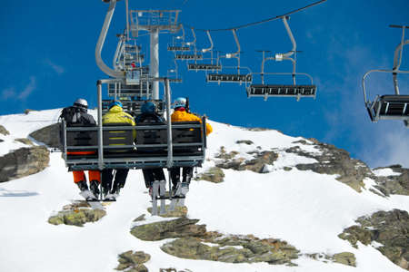 Chairlift on a ski resortの写真素材