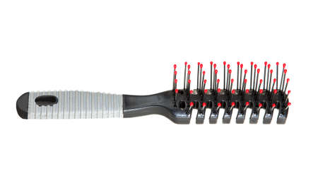Plastic comb isolated on white backgroundの写真素材