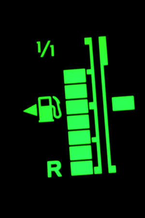 Fuel indicator on the dashboard of a carの写真素材