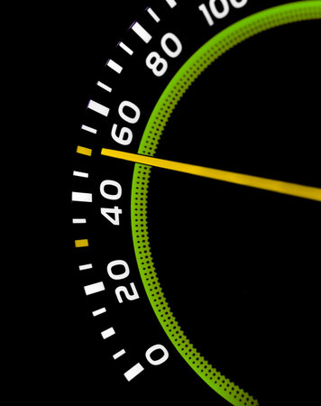 Speedometer detail showing 50