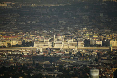 View of Budapest in twilightの写真素材