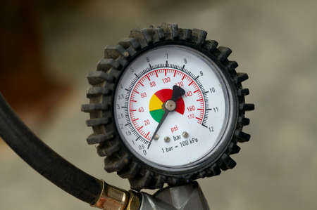 Manometer for car tyre pressure settingの写真素材