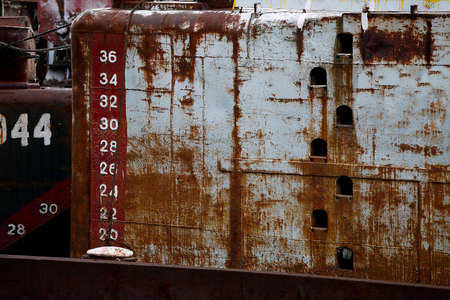 Abandoned rusty ship detailsの写真素材