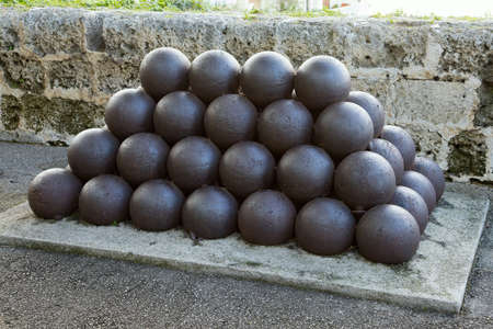 A pile of  cannon ballsの写真素材