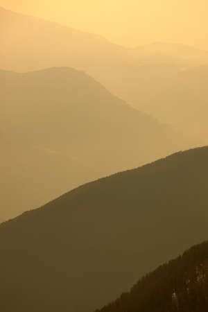 Mountain lines background with twilight skyの写真素材