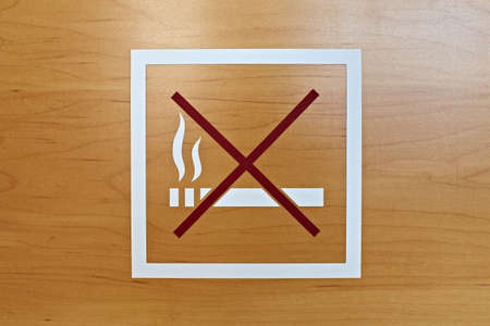 No smoking sign in a building interiorの写真素材