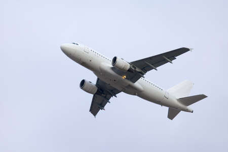 Plane taking off to the skyの写真素材