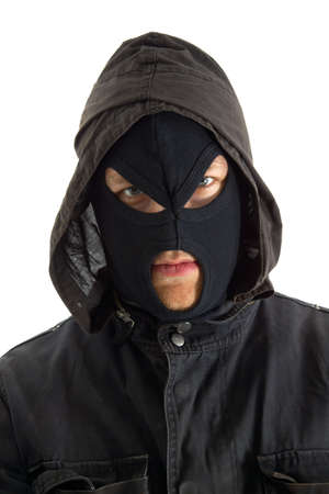 Man in mask against white backgroundの写真素材