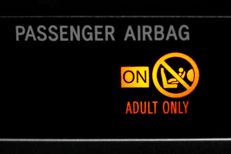 Passenger airbag on signの写真素材