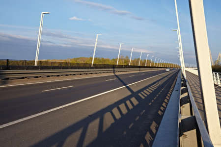 Highway bridge with low trafficの写真素材
