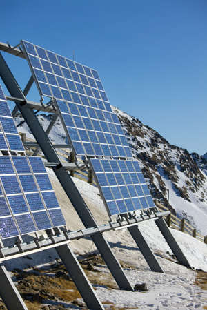 Solar Panels on a mountainの写真素材